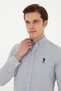 Nova024Y Us Polo Assn Men's Long Sleeve Shirt 1886621 Stone - 4