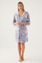 Women's Double Breasted Pigment Printed Summer Regular Fit Purple Pajama Set Pc8802-S-V1 - 2
