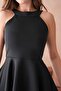 Women's Black Stretchy Diver Fabric Sleeveless Flared Mini Dress 2165 - 2