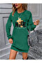 Dressify Women’S Fashion Women's Long Sleeve Crew Neck Bear Pattern Viscose Two Thread Dress - 4