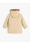 Faux Fur Detailed Cap Pocket Hooded Coat - 2