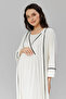 Rimellife 505 Women's Maternity & Maternity Combed Cotton Dress Short Sleeve Nightgown Set - 8