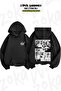 Oversize Black Stones Nana (Manga) Back Printed Hooded Sweatshirt (2 Yarns)