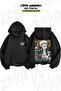 Oversize One Piece Law Tasarı Sırt Printed Hooded Sweatshirt (2 Yarns)