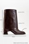 Ellas Burgundy Skin Women's Thick Heeled Boots - 4