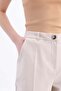 Light Beige-Cotton Large Size Fabric Pants - 5