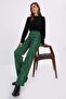 Green-Fabric Mixed Trousers