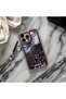 iPhone 12 (6.1 Inch) Compatible Gray Frame Detailed Shiny Patterned Glitter Series Case