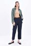 Navy Blue-Cotton Large Size Fabric Pants