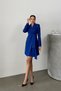 Women's Dress Mini Stylish Long Sleeve Belted Double Breasted Collar Pleated Jacket Dress - 2