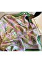 Bohemian Style Light Satin Green Purple Floral Printed Imported Silk Satin Square Scarf Shawl Scarf 70X70 - 2