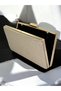 Gold Color Silvery Metal Handle Women's Evening Dress Bag Wedding Engagement Graduation - 8