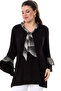Flounced Long Spanish Sleeve Bow V-neck Sleeve and Bows Polka Dot Lycra Flowing Comfortable Blouse - 2
