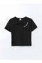 Lcw Kids Black Crew Neck Girls T-Shirt and Leggings - 2