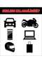 Eyelash Right and Left Vehicle, Car, Auto, Motorcycle, Helmet, Laptop, Glass Sticker 25X11 cm - 3