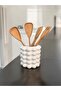 Gözdehobi Countertop Spoon Holder |   White Bubble Vase 5 Beaded Design Spoon Holder