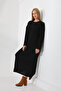Ribbed Long Sleeve Oversize Ankle Length Basic Seasonal Knitwear Dress - 4