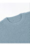Men's Blue Regular Fit Crew Neck Braided Knitwear - 2