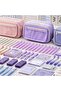 Large Capacity Simple Design Pencil Case Pen Holder School Cosmetic Organizer - 3
