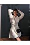 Women's knit set: polo neck stylish sweater & skirt two-piece with lycra - 2