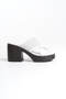 Genuine Leather White 10 cm Platform Orthopedic Cross Women's Slippers