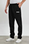 Men's Emotions Printed Baggy 3 Thread Rastered Loose Cut Straight Leg Black Sweatpants Rf0494 - 2