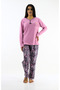 Floral Patterned Interlock Pajama Set