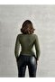 Women's Khaki Crew Neck Knot Detail Camisole Blouse - 6