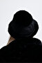 Black Vegan Fur Plush Winter Women's Bucket Hat - 6