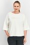 Women Embroidered 3/4 Sleeve Sweatshirt, White