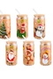 1 Piece Christmas Heat Resistant Bamboo Lid Cup with Straw