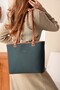 Women's Large Size Water Resistant Green Tan Lacoste Fabric 4 Compartment Hand and Shoulder Bag Pbu2170 - 2