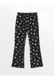 Lcw Kids Black Printed 2 Elastic Waist Floral Girls' Leggings