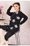 Hatunatila Tulle Cardigan with Flowers and Pearls Black - 3046-1 - 3