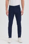 Men's Navy Blue Slim Fit Flexible Gabardine Trousers