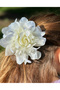 Luxury Fashion Trend Large Satin Artificial Rose Flower Hairpin Clip Buckle Cream White Zakkum No2