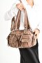 Faux Leather Shoulder Bag Mink (Model: 571-11-13D) - 3