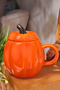 كوب سيراميك بتصميم القرع مع غطاء واحد، كوب سيراميك من سلسلة Pumpkin بسعة 225 مل - 3