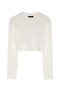 Ecru Color - Crew Neck Long Sleeve Crop T-Shirt - 2