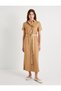 Shirt Dress Viscose Short Sleeve Buttoned Belt Detailed - 3