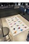Crescent Collection Multicolored Cute Birds Detailed Woven Base Decorative Carpet Hilal36 - 2