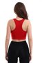 Red Padded Zippered Sports Bustier - Sports Bra / Crop Supported Sports Bra - 2