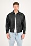 Beirut Men's Genuine Leather Oversize Leather Coat Black - 5