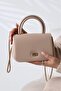 Women's Mink Mini Box Handbag with Side Cross Strap and Handle, Modern and Stylish Women's Bags