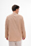 Haki̇m Collar Linen Shirt Half Buttoned Hajj and Umrah - 4