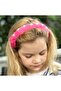 Fuchsia Pink Women's Crown - Plush Feather Metal Crown with Pearls