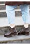 (Velma) Real Leather Brown Lace-Up Zip Inside Orthopedic Rubber Non-Slip Sole Ankle Boots - 2