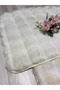 Bubble Rabbit Hair, Non-Slip Base, Fluffy, Ultra Luxury, Washable 2-Piece Bath Mat Ecru - 2