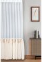 American Pleated Skirt with Ruffles and Tassel Details, Linen Tulle Curtain (Ecru-Mink Combination)