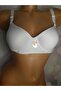 White Unbuttressed Underwire Cotton Polyester Elastane Blended Single Women's Bra - 2